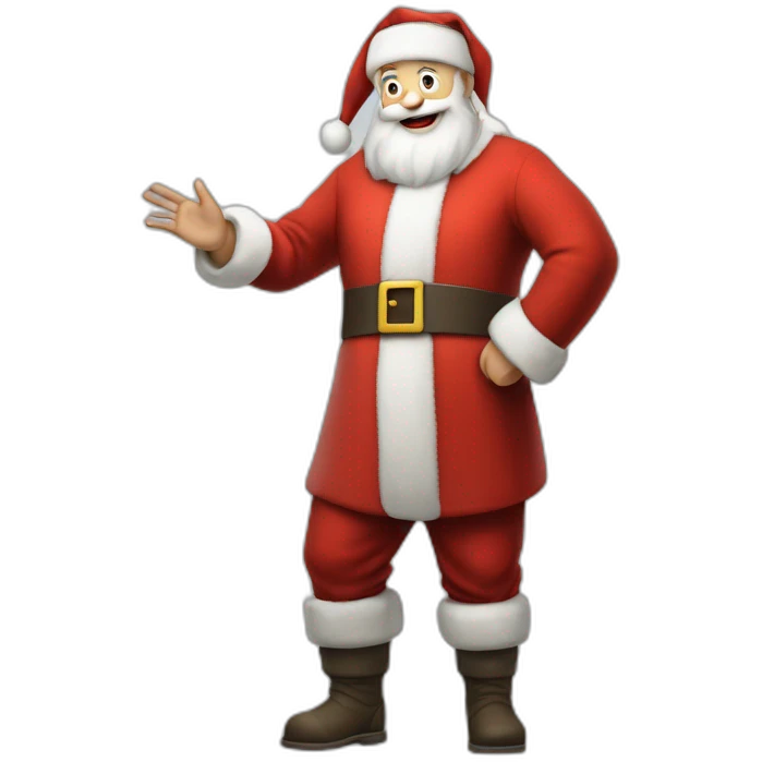 Full height Actively gesturing with hands pale skin Santa Claus in gray emoji