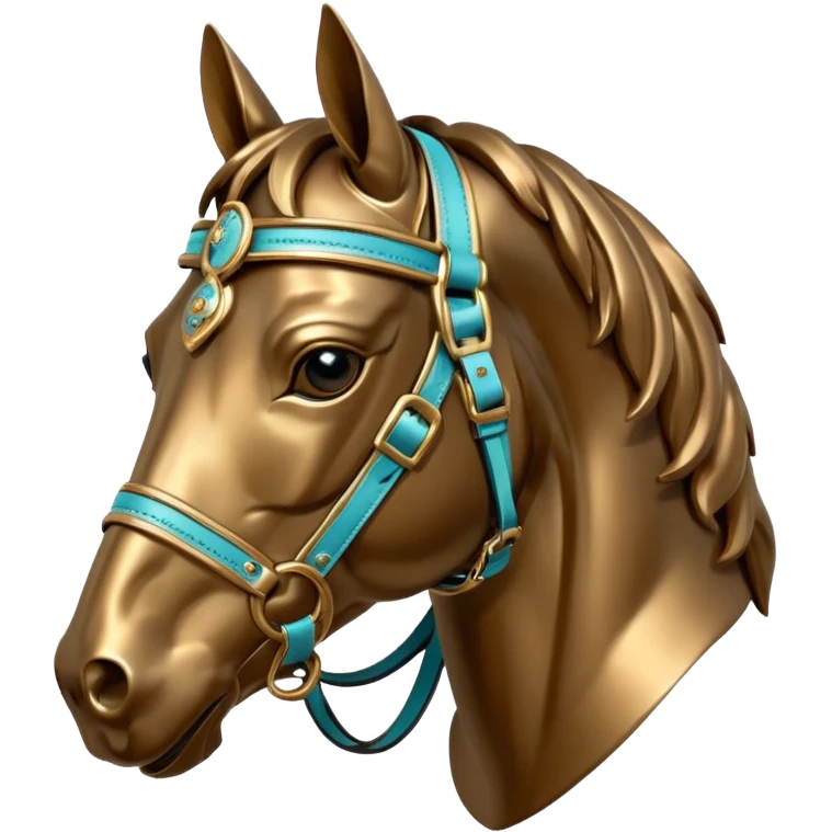 Hermès-style horse head with modern harness emoji