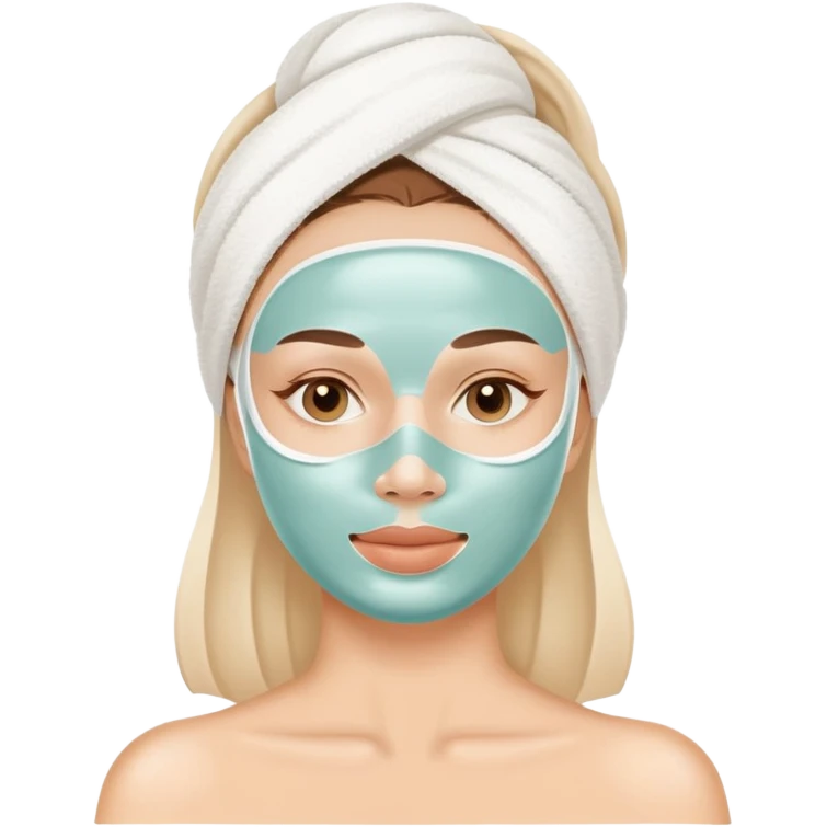 Lady with face cream mask spa beauty full face relaxing emoji