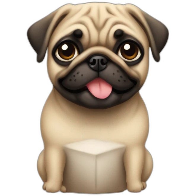 pug from gift box emoji