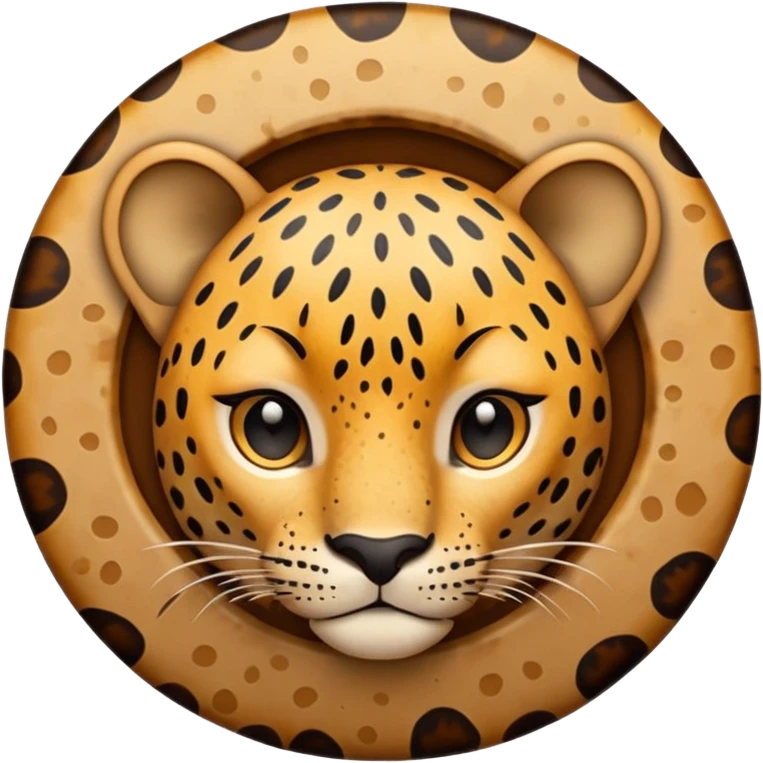 Leopard print circle with hole in the middle emoji