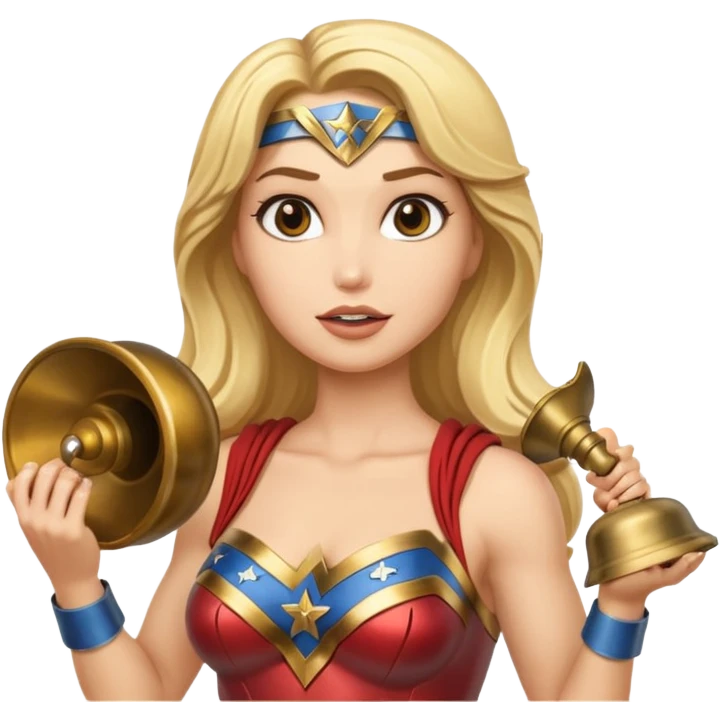 Blonde Wonder Woman holding bell emoji
