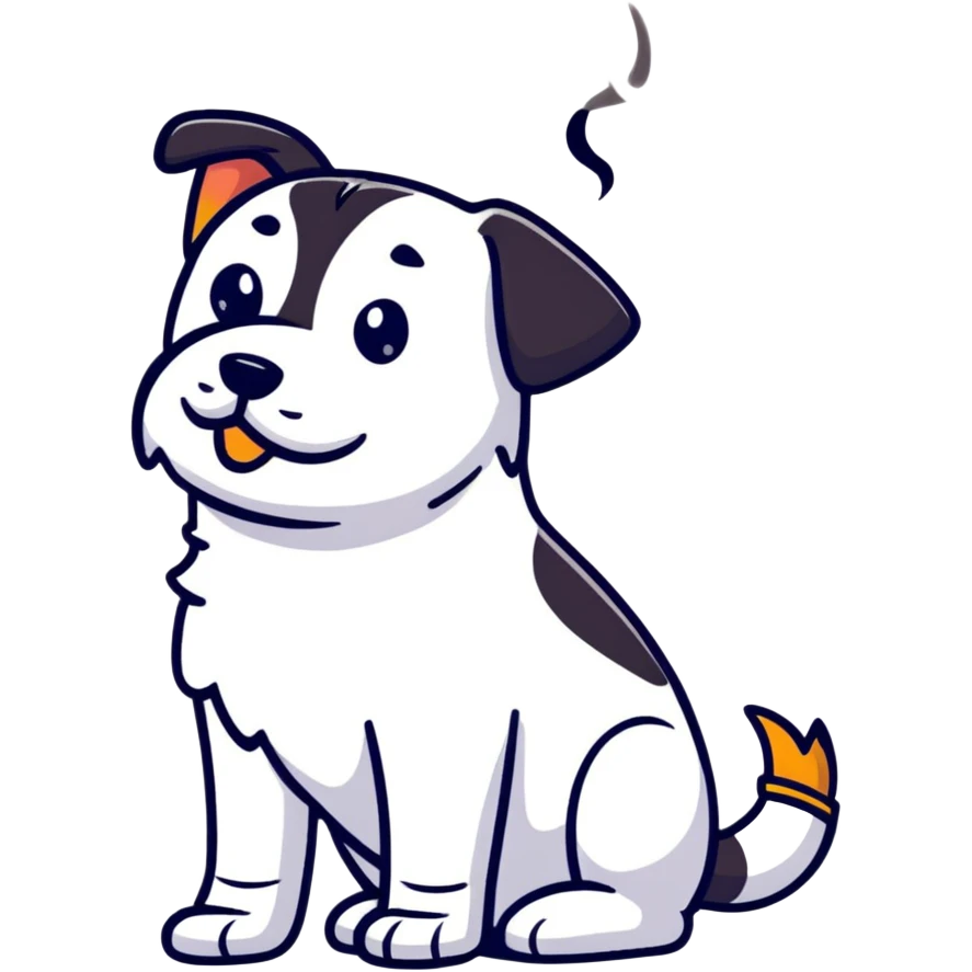 Dog smoking emoji