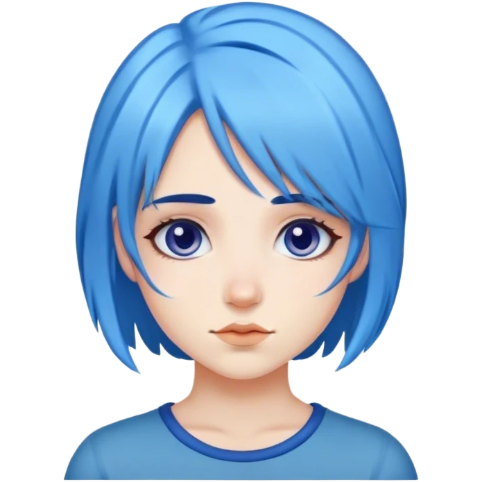 Girl with blue hair emoji