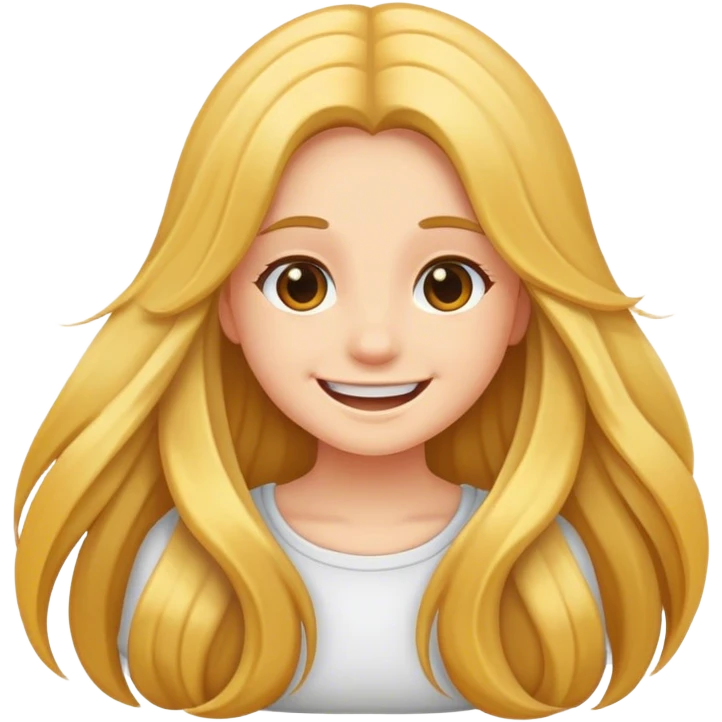 smiling girl with long hair emoji