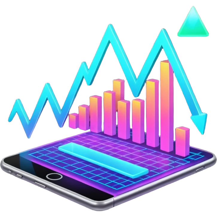 Holographic graphs and charts emoji