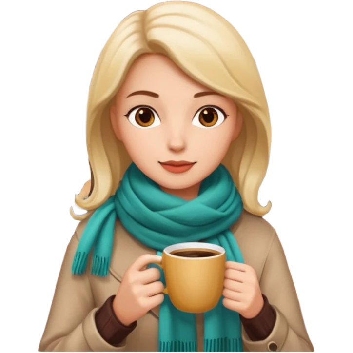 woman drinking coffee in a cafe emoji
