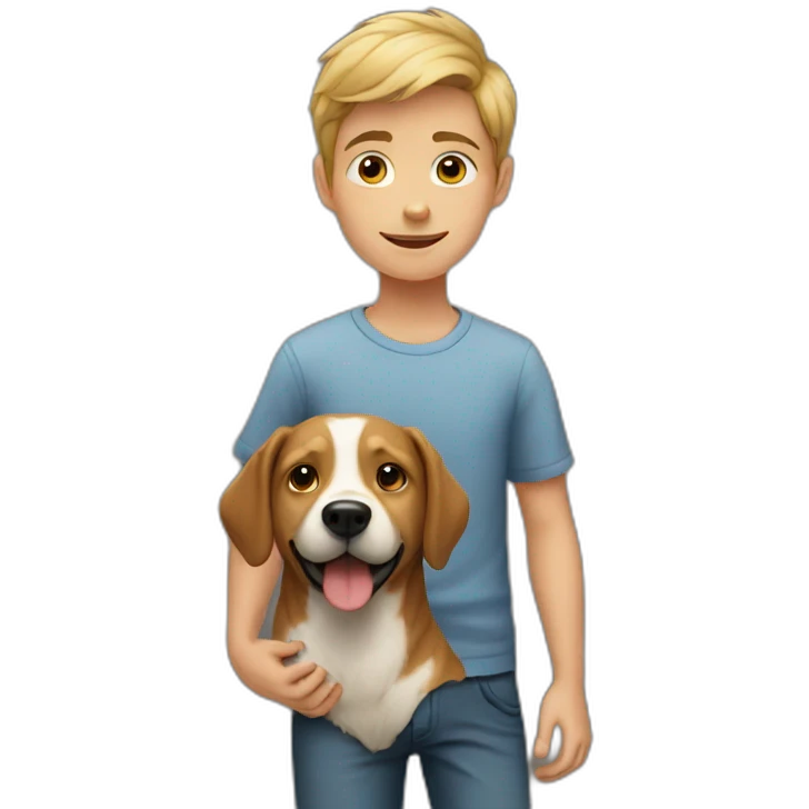 boy with dog emoji