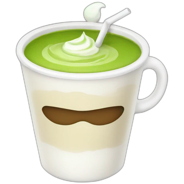 matcha latte in white cup emoji