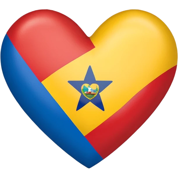 corazon con los colores de la bandera de venezuela emoji