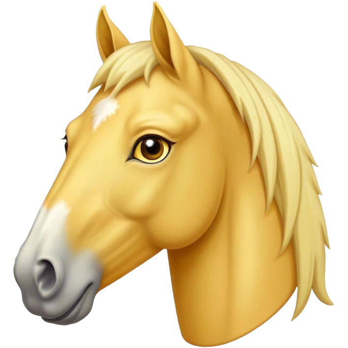 A mature yellow horse with its face facing us. emoji