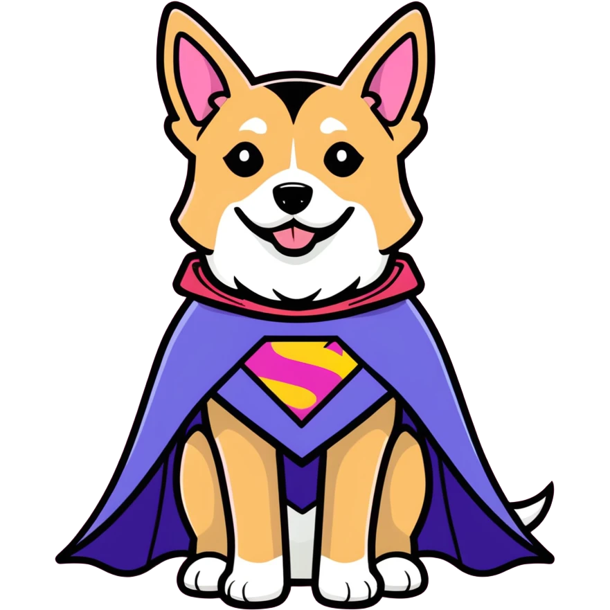 Dog wearing a bisexual cape  emoji