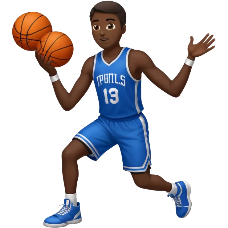 A man with a basketball, doing a layup emoji