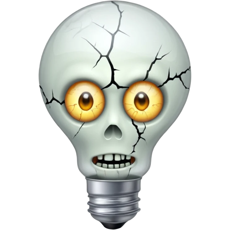 bulb with horror eyes emoji