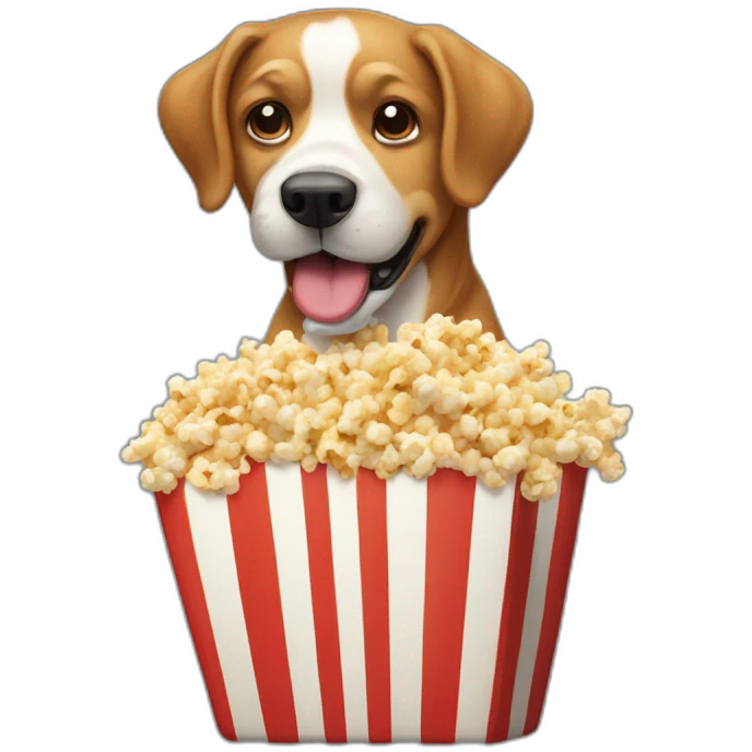 Chien qui mange popcorn emoji