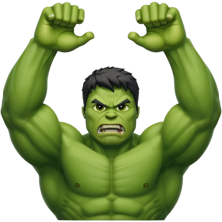 Hulk angry with hands up emoji
