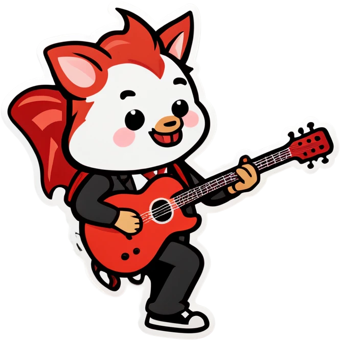 Bacon playing guitar  emoji
