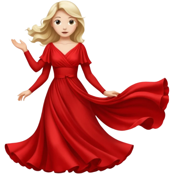 lady in red dress emoji