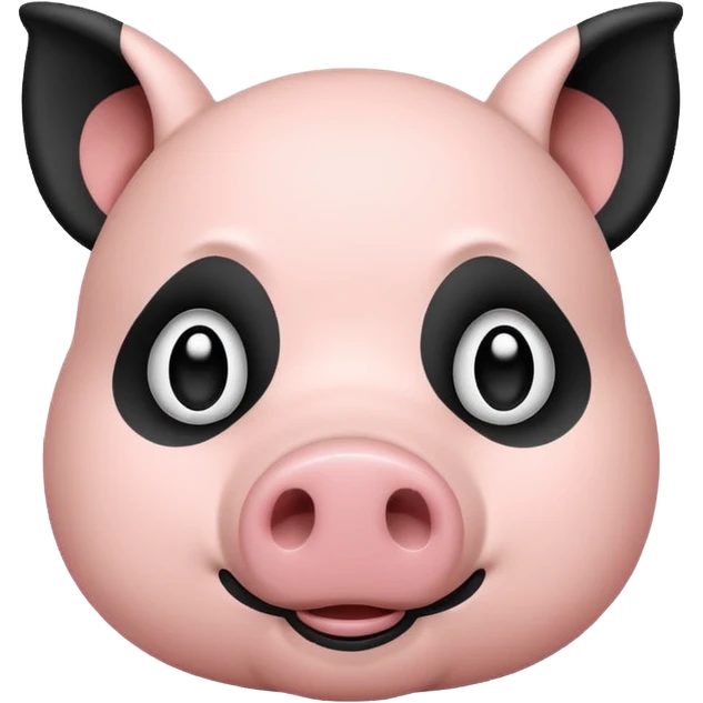 black and white pig emoji emoji