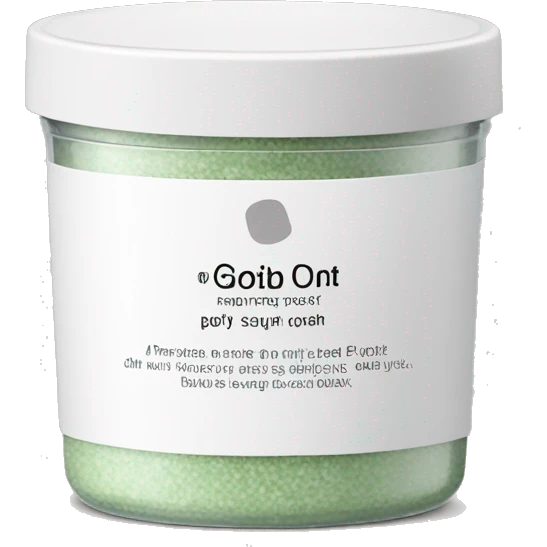 body scrub pot with label emoji