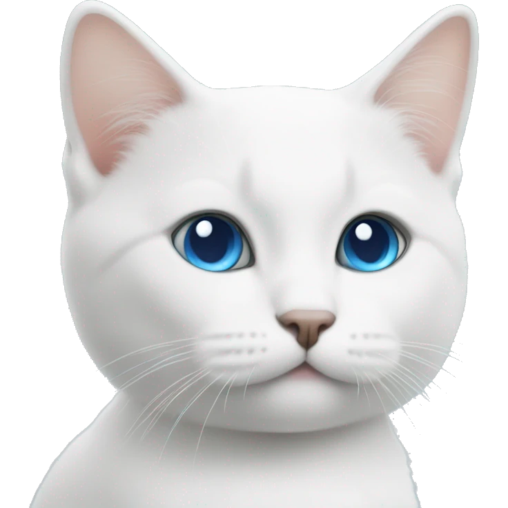 White British small cat with blue eyes emoji