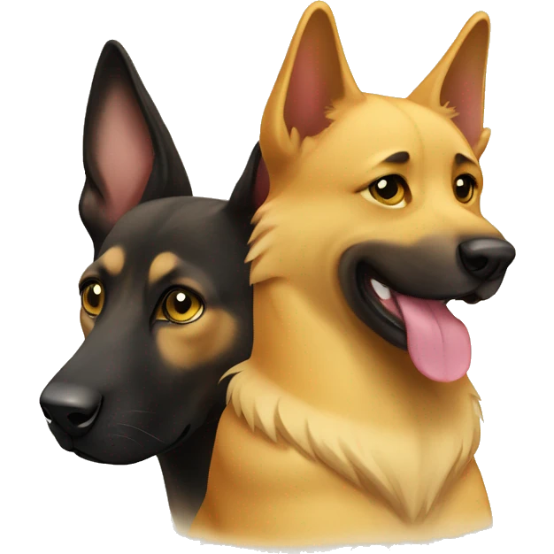 Yellow cat and german sheppard  emoji