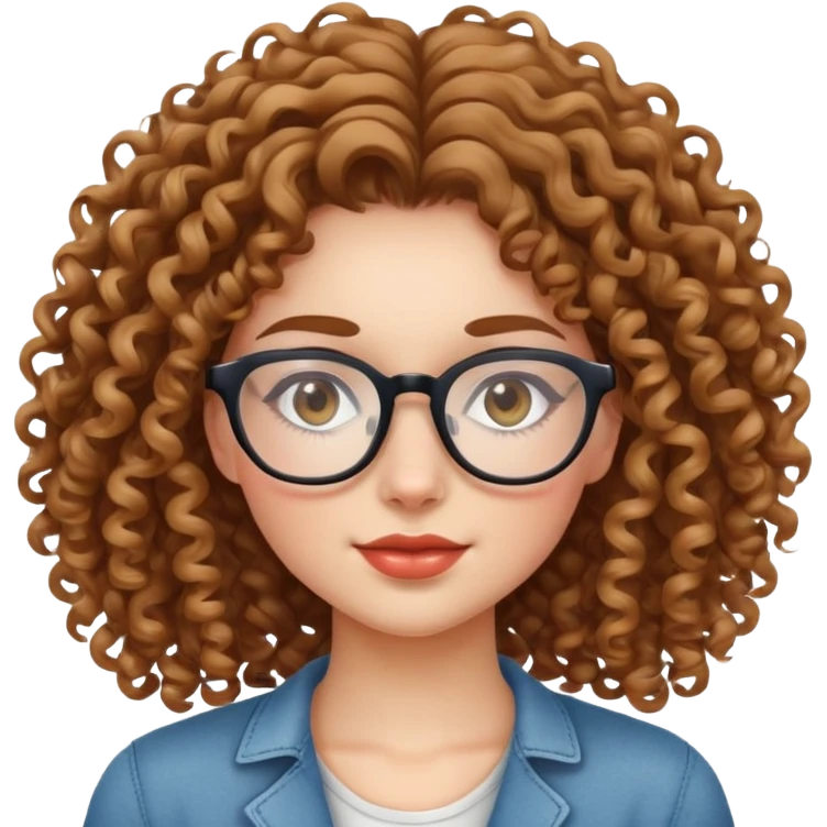 Красивая девушка в очках с кудрявыми волосами emoji