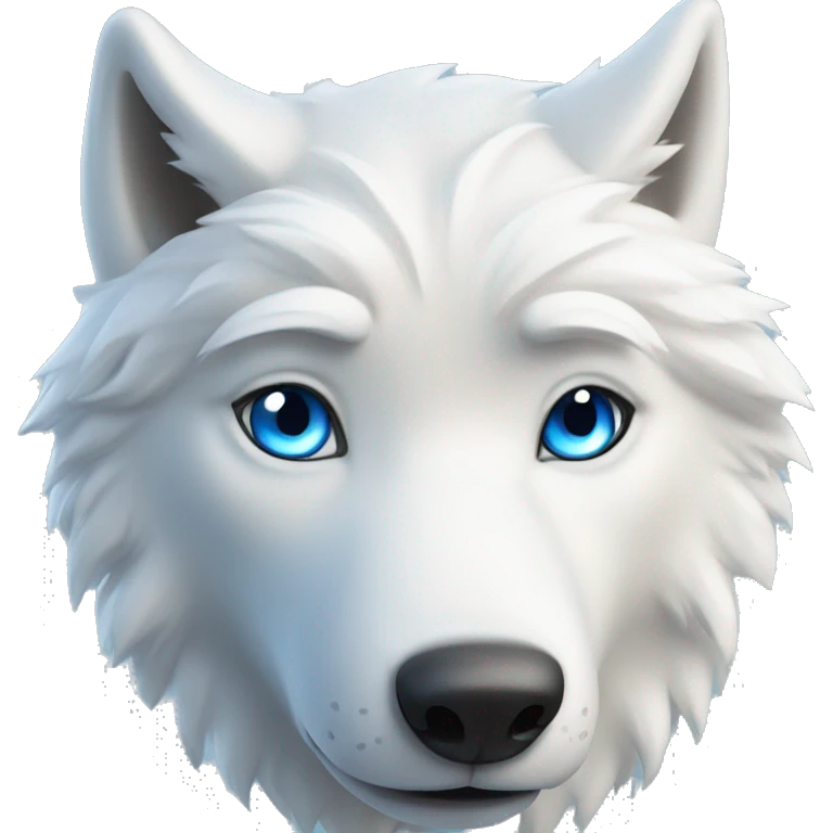 white wolf whit blue eyes emoji