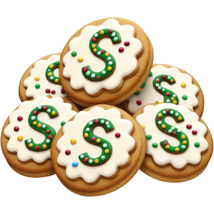 Christmas cookies with white "S" logo emoji