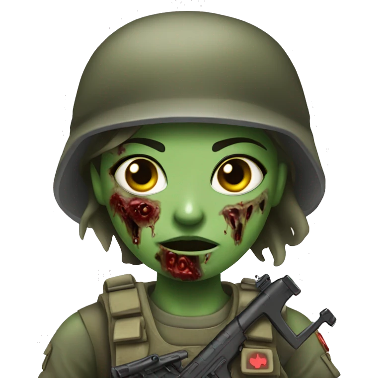 Zombie girl soldier emoji