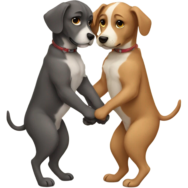 dogs holding hands emoji