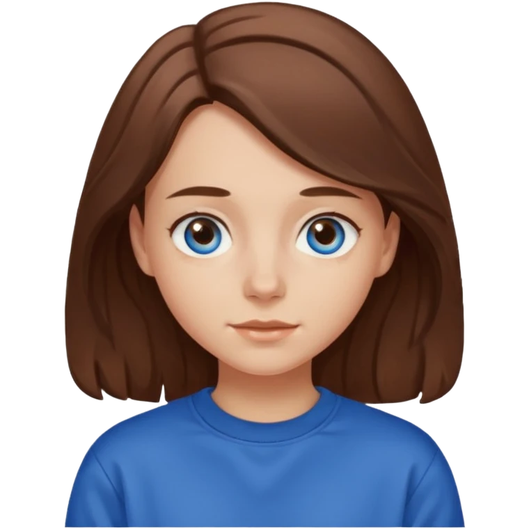 ЗГЕНЕРУЙ ОБЛИЧЧЯ ДІВЧИНИ З СВІТЛИМ, ТРОХИ ХВИЛЯСТИМ ВОЛОССЯМ, ОДЯГНЕНУ В ШОКОЛАДНИЙ СВІТШОТ. В НЕЇ ГОЛУБІ ОЧІ ТА ВОЛОССЯ ДО ГРУДЕЙ emoji