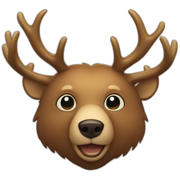 bear with giant elk antlers emoji