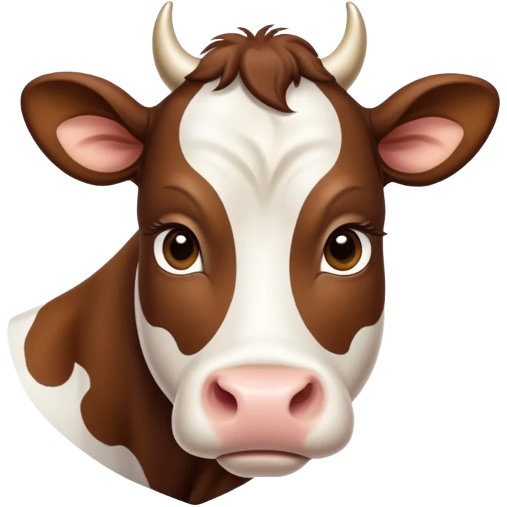 cinematic-noble-brown-and-white-cow calf-portrait-emoji,-poised-and-regal,-with-a-large,-sturdy-build-and-a-beautifully-patterned-hide-of-rich-brown-accented-by-crisp-white-patches,-deep-set-soulful-brown-eyes,-simplified-yet-sharp-and-sophisticated emoji