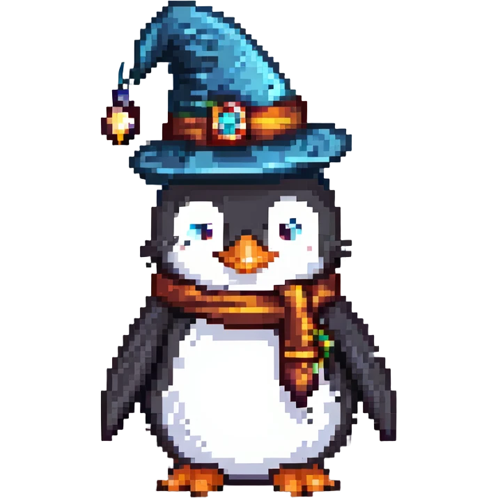 A penguin wizard emoji