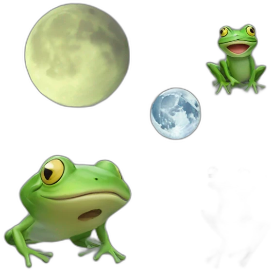 Man in the moon and a frog emoji