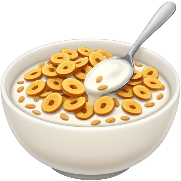 a bowl of cereal, minimal, no spoon, simple, clear emoji