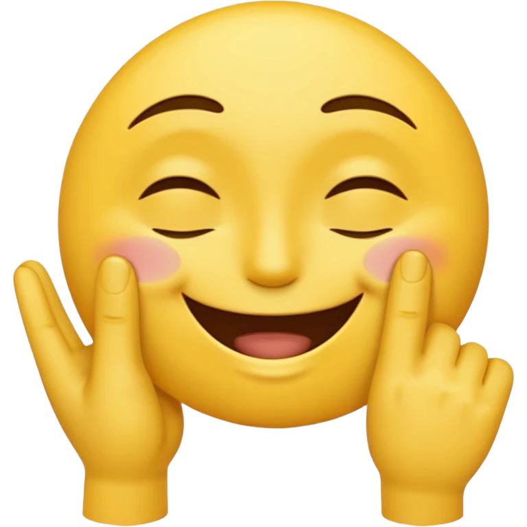 happy face eyes closed with pinching hand emoji  emoji