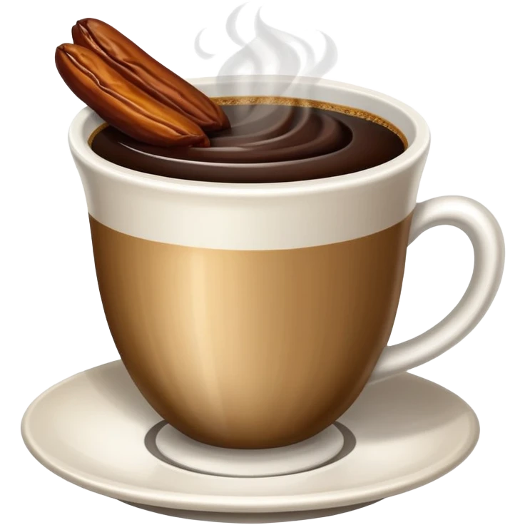 a cup of Saudi coffee with dates on the side emoji