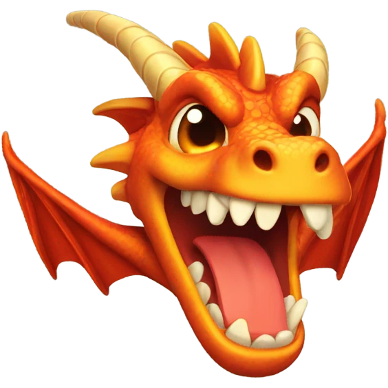 Fire dragon winking emoji