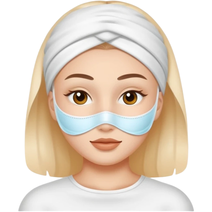 face skincare with mask white pack emoji