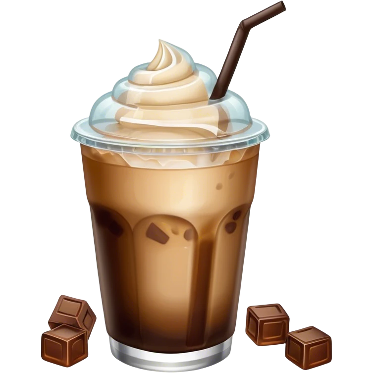 Starbuck ice coffee with ice cubes emoji