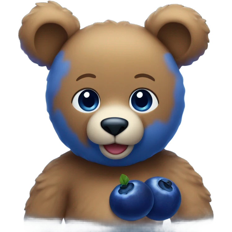 Teddy bear emoji merged with blueberry emoji  emoji