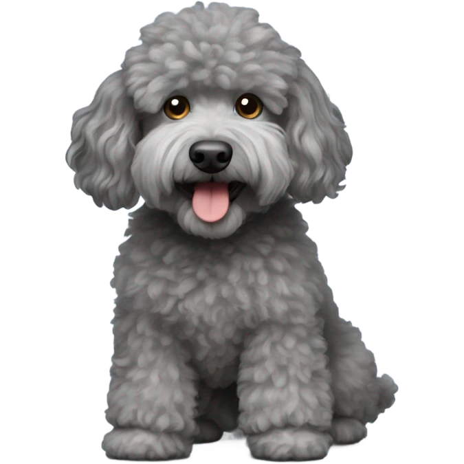 Shaggy Small grey poodle mix emoji