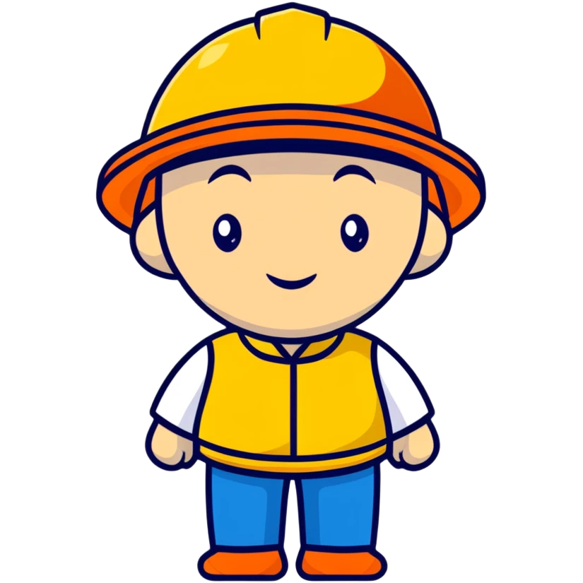 Man of Chinese appearance wearing an orange helmet with a yellow hat visible emoji