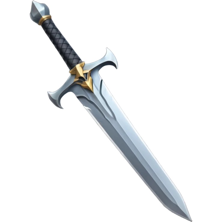 iOS emoji, minimal dark sword, flat design, fantasy emoji