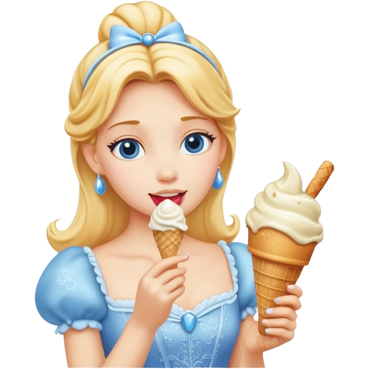 Cinderella eating icecream emoji