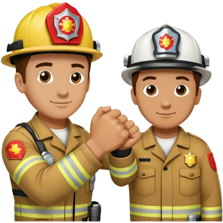 A fireman and a EMT making fist bump  emoji