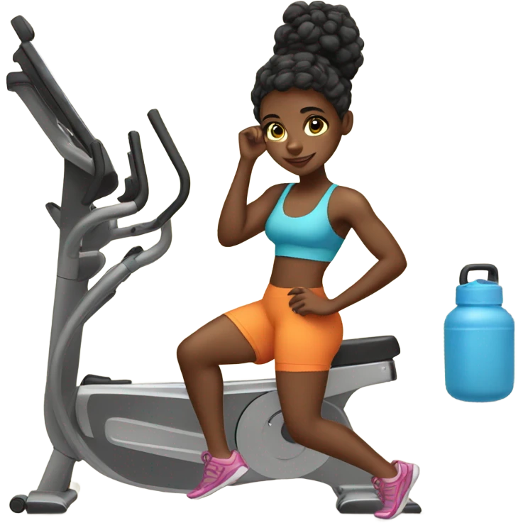 black girl going to the gym  emoji