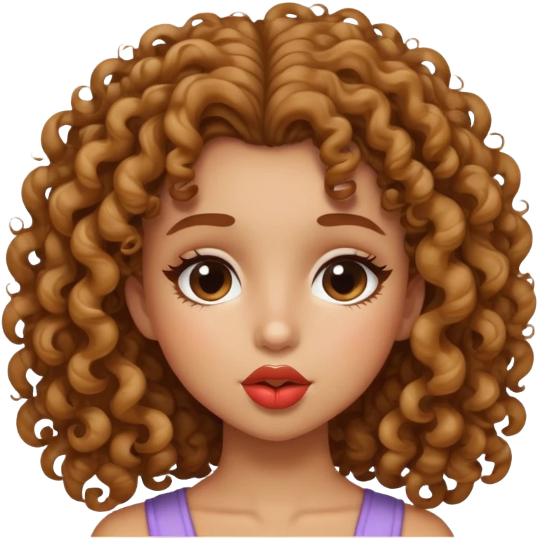 ragazza riccia e bacio emoji